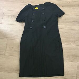 Catherine Malandrino Silk Black Button Dress